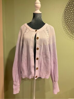 Universal Thread Lavender Chunky Knit Button Cardigan Sweater Size L